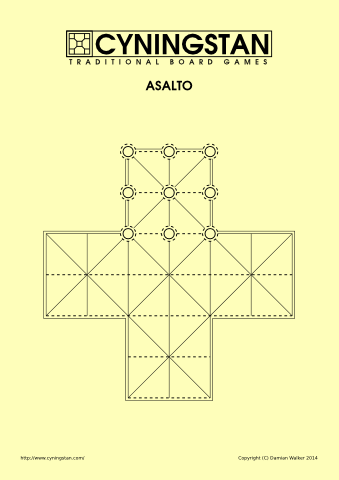Front sheet of the Asalto print and play file.