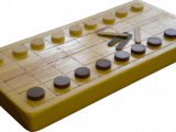 A modern tâb set ready for play.